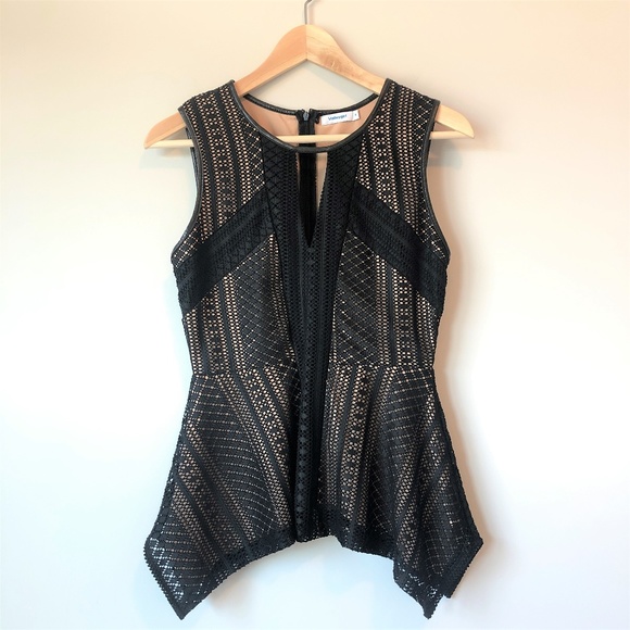 LIKE NEW | Black Peplum V Top - Picture 2 of 8